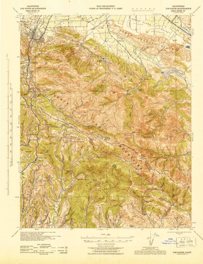 United States Geological Survey Los Gatos, CA (1943, 62500-Scale) digital map