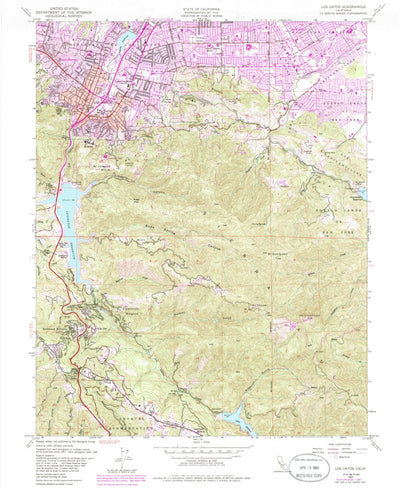 United States Geological Survey Los Gatos, CA (1953, 24000-Scale) digital map