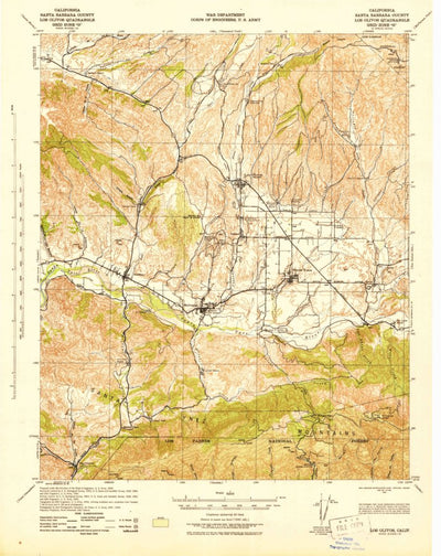 United States Geological Survey Los Olivos, CA (1943, 62500-Scale) digital map