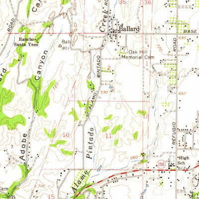 United States Geological Survey Los Olivos, CA (1959, 62500-Scale) digital map