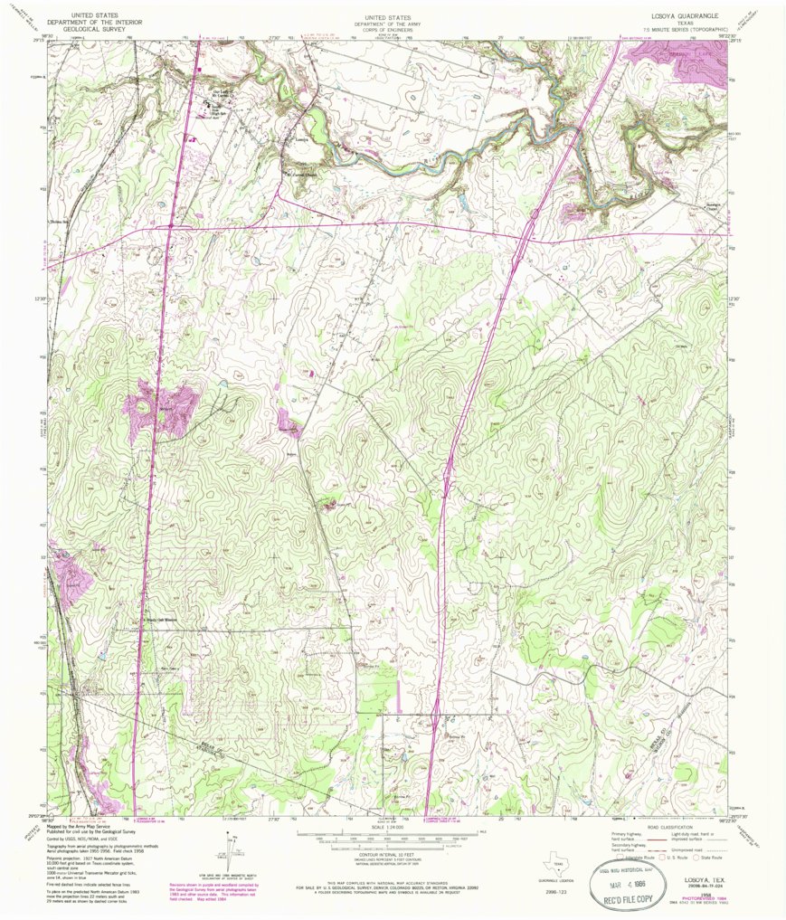 Losoya, TX (1958, 24000-Scale) Map by United States Geological Survey ...