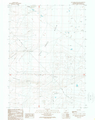 United States Geological Survey Lost Creek Butte NW, WY (1989, 24000-Scale) digital map