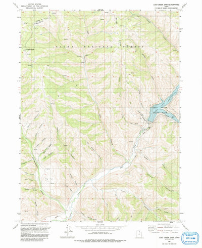 United States Geological Survey Lost Creek Dam, UT (1991, 24000-Scale) digital map