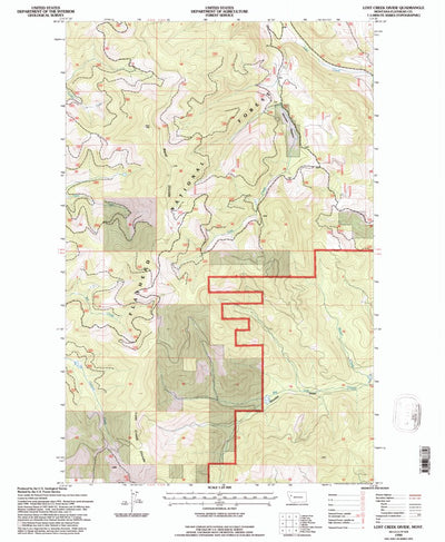 United States Geological Survey Lost Creek Divide, MT (1990, 24000-Scale) digital map