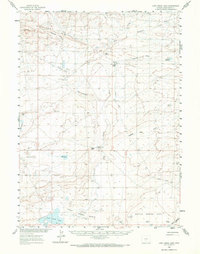 United States Geological Survey Lost Creek Lake, WY (1960, 62500-Scale) digital map
