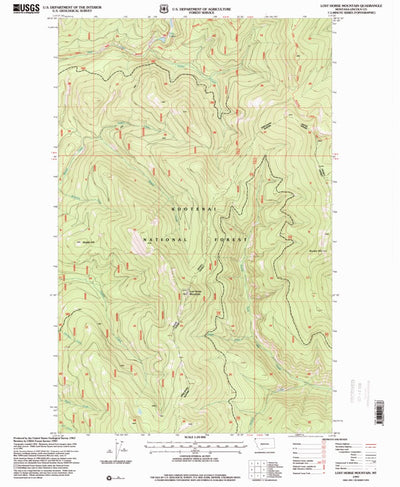 United States Geological Survey Lost Horse Mountain, MT (1997, 24000-Scale) digital map