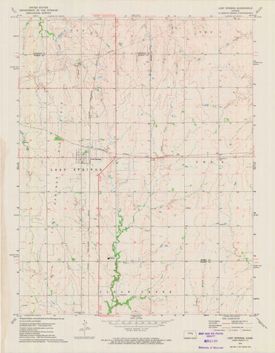 United States Geological Survey Lost Springs, KS (1972, 24000-Scale) digital map