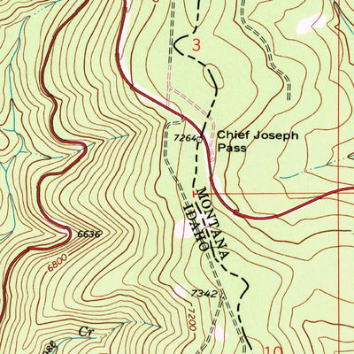 United States Geological Survey Lost Trail Pass, MT-ID (1966, 24000-Scale) digital map