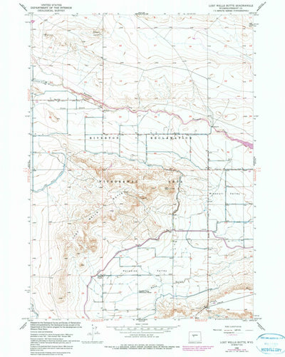 United States Geological Survey Lost Wells Butte, WY (1958, 24000-Scale) digital map