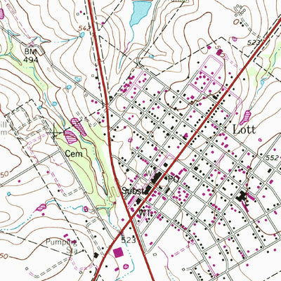United States Geological Survey Lott, TX (1963, 24000-Scale) digital map