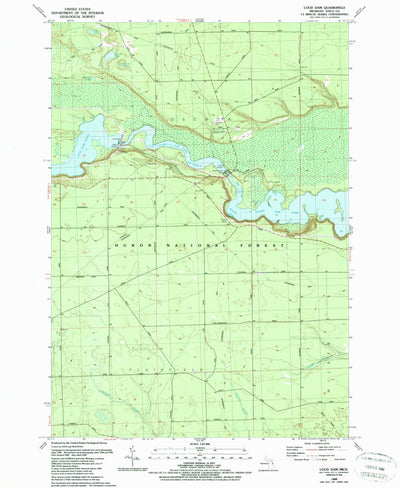 United States Geological Survey Loud Dam, MI (1989, 24000-Scale) digital map