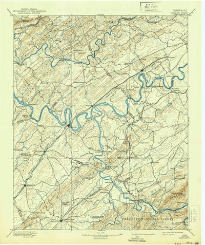 United States Geological Survey Loudon, TN (1895, 125000-Scale) digital map