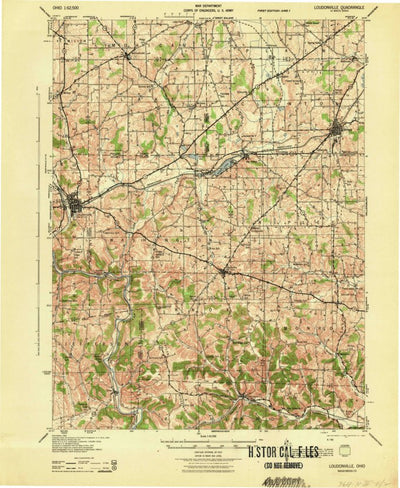 United States Geological Survey Loudonville, OH (1943, 62500-Scale) digital map