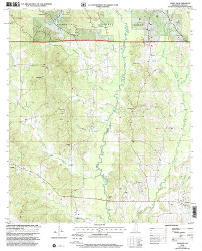 United States Geological Survey Louin SW, MS (2000, 24000-Scale) digital map