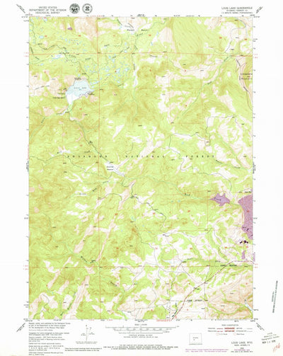 United States Geological Survey Louis Lake, WY (1953, 24000-Scale) digital map