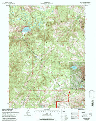 United States Geological Survey Louis Lake, WY (1991, 24000-Scale) digital map