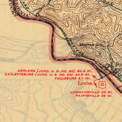 United States Geological Survey Louisa, KY-WV (1939, 62500-Scale) digital map