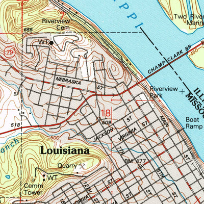 United States Geological Survey Louisiana, MO-IL (1991, 24000-Scale) digital map