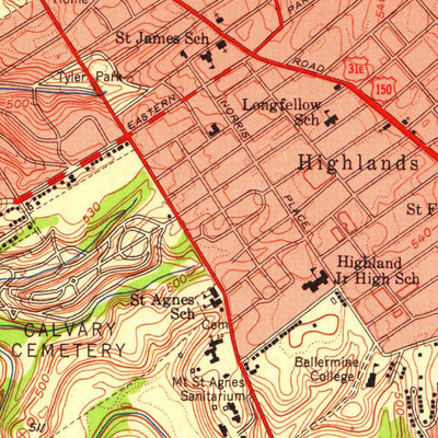 United States Geological Survey Louisville East, KY (1951, 24000-Scale) digital map