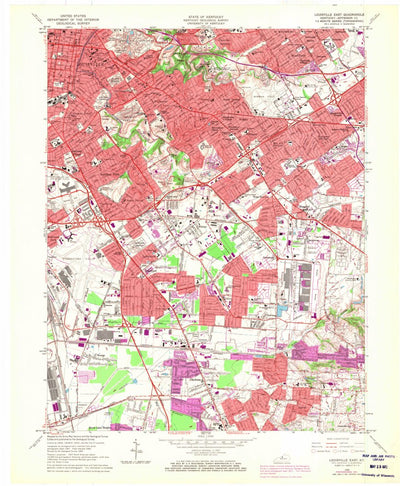 United States Geological Survey Louisville East, KY (1965, 24000-Scale) digital map