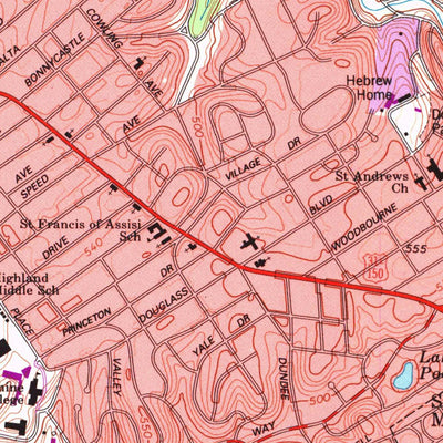United States Geological Survey Louisville East, KY (1982, 24000-Scale) digital map