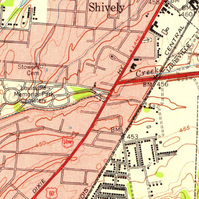 United States Geological Survey Louisville West, KY-IN (1955, 24000-Scale) digital map