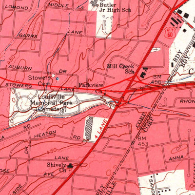 United States Geological Survey Louisville West, KY-IN (1965, 24000-Scale) digital map