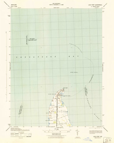 United States Geological Survey Love Point, MD (1942, 31680-Scale) digital map
