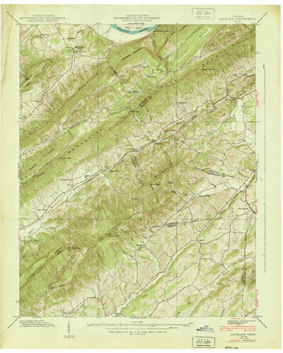 United States Geological Survey Lovelace, TN (1939, 24000-Scale) digital map