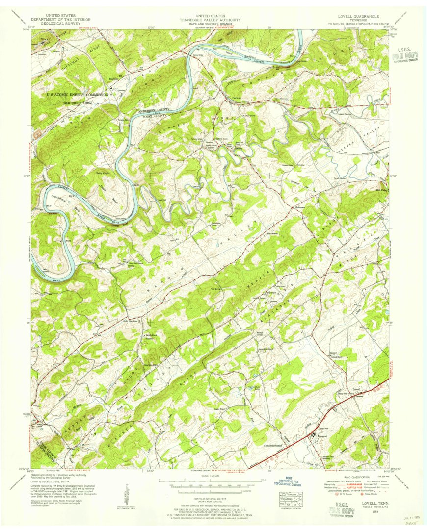 Lovell, TN (1953, 24000-Scale) Map by United States Geological Survey ...