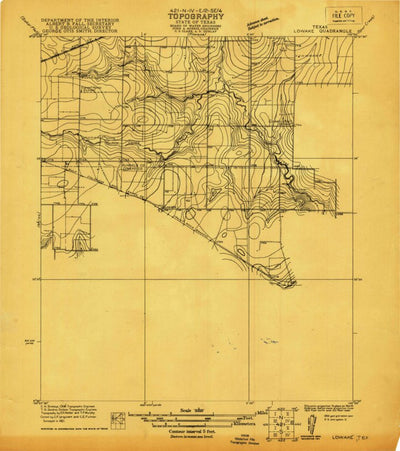 United States Geological Survey Lowake, TX (1921, 31680-Scale) digital map
