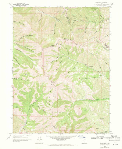 United States Geological Survey Lowe Peak, UT (1968, 24000-Scale) digital map