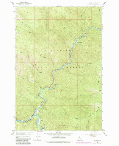 United States Geological Survey Lowell, ID (1966, 24000-Scale) digital map