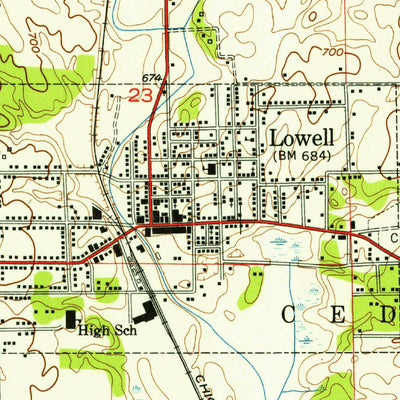 United States Geological Survey Lowell, IN (1953, 24000-Scale) digital map