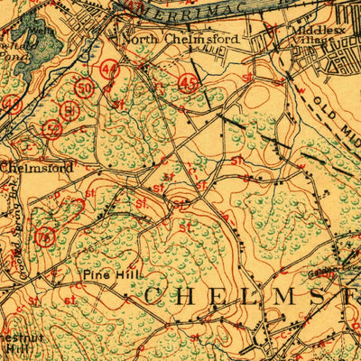 United States Geological Survey Lowell, MA-NH (1918, 62500-Scale) digital map