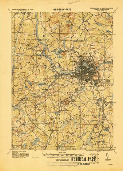 United States Geological Survey Lowell, MA-NH (1921, 62500-Scale) digital map