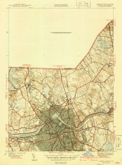 United States Geological Survey Lowell, MA-NH (1941, 31680-Scale) digital map