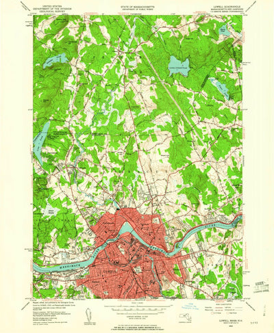 United States Geological Survey Lowell, MA-NH (1950, 24000-Scale) digital map