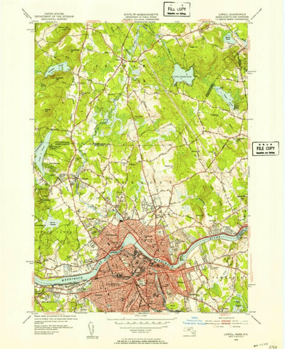 United States Geological Survey Lowell, MA-NH (1950, 31680-Scale) digital map