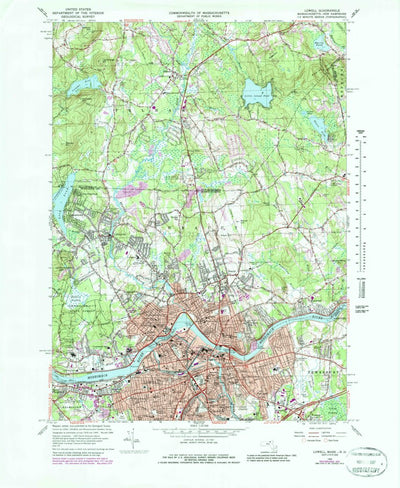 United States Geological Survey Lowell, MA-NH (1966, 25000-Scale) digital map