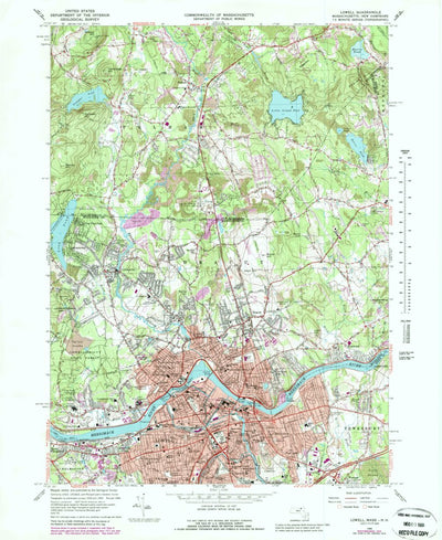 United States Geological Survey Lowell, MA-NH (1969, 24000-Scale) digital map