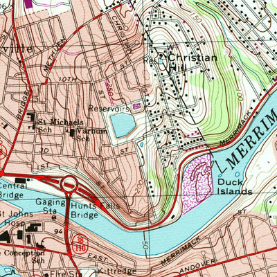 United States Geological Survey Lowell, MA-NH (1969, 24000-Scale) digital map