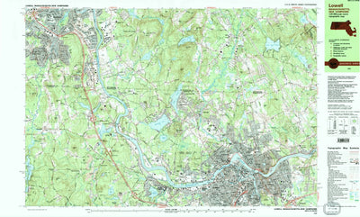 United States Geological Survey Lowell, MA-NH (1987, 25000-Scale) digital map