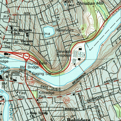 United States Geological Survey Lowell, MA-NH (1987, 25000-Scale) digital map