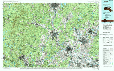 United States Geological Survey Lowell, MA-NH (1988, 100000-Scale) digital map