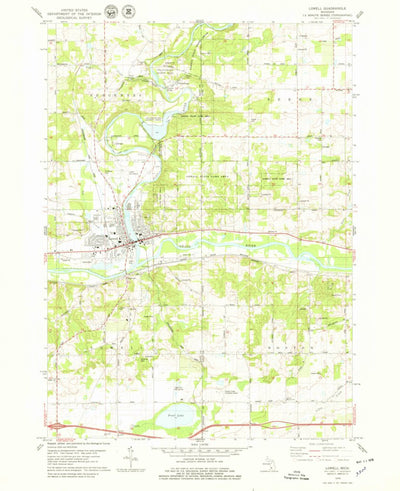 United States Geological Survey Lowell, MI (1978, 24000-Scale) digital map