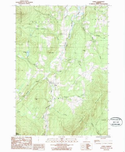 United States Geological Survey Lowell, VT (1986, 24000-Scale) digital map