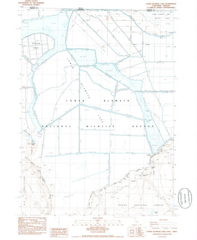 United States Geological Survey Lower Klamath Lake, CA-OR (1985, 24000-Scale) digital map