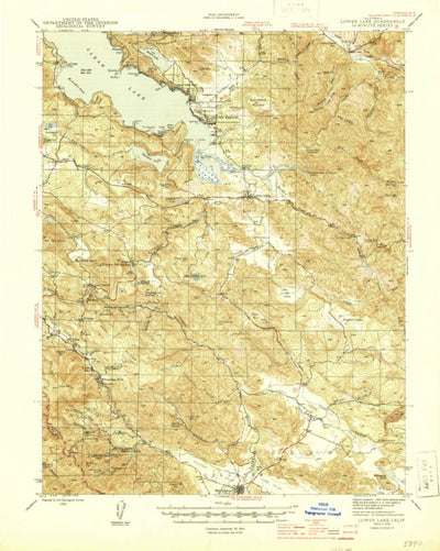 United States Geological Survey Lower Lake, CA (1945, 62500-Scale) digital map