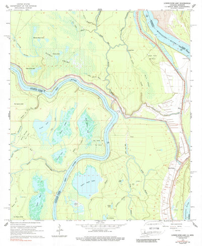 United States Geological Survey Lower Sunk Lake, LA-MS (1965, 24000-Scale) digital map